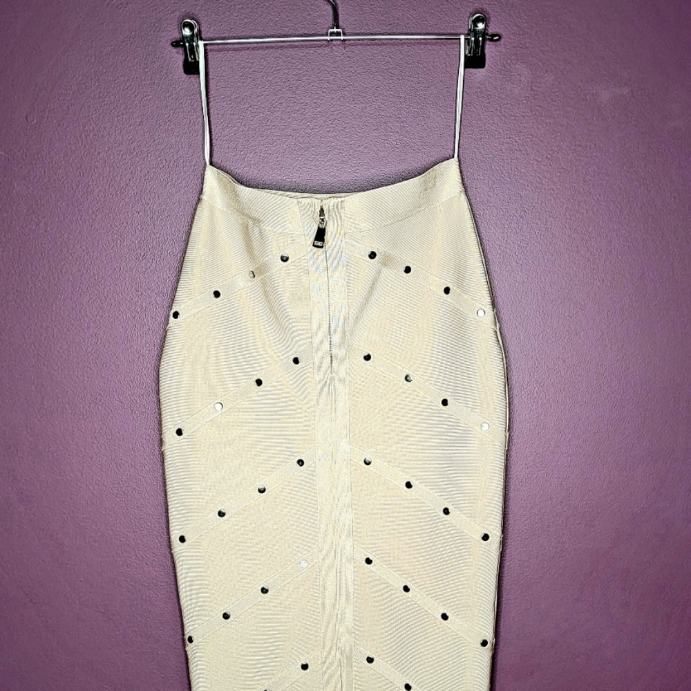 Topshop bandage 3/4 ivory skirt